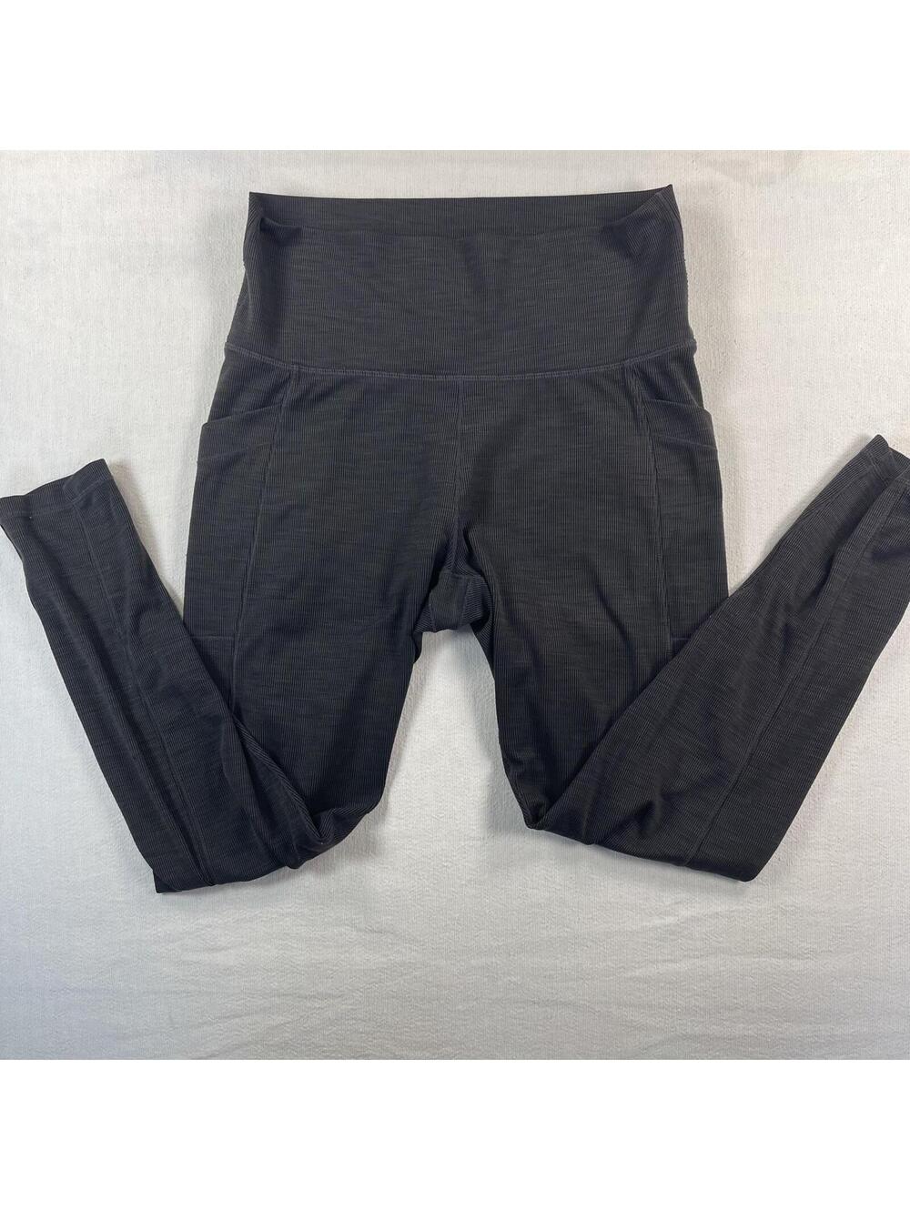 prAna High Waist Leggings Women's L Charcoal Grey Yoga Buttery Soft Pocket